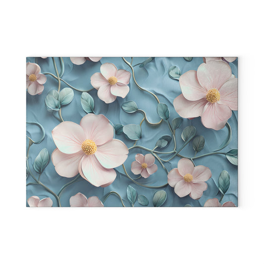 Floral Glass Cutting Board