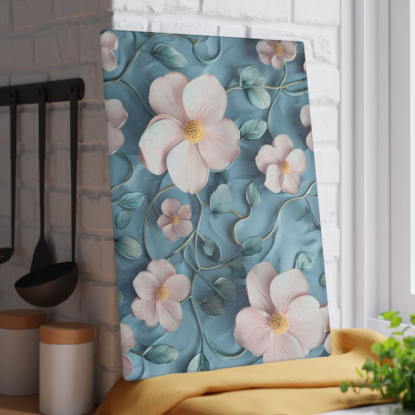 Floral Glass Cutting Board