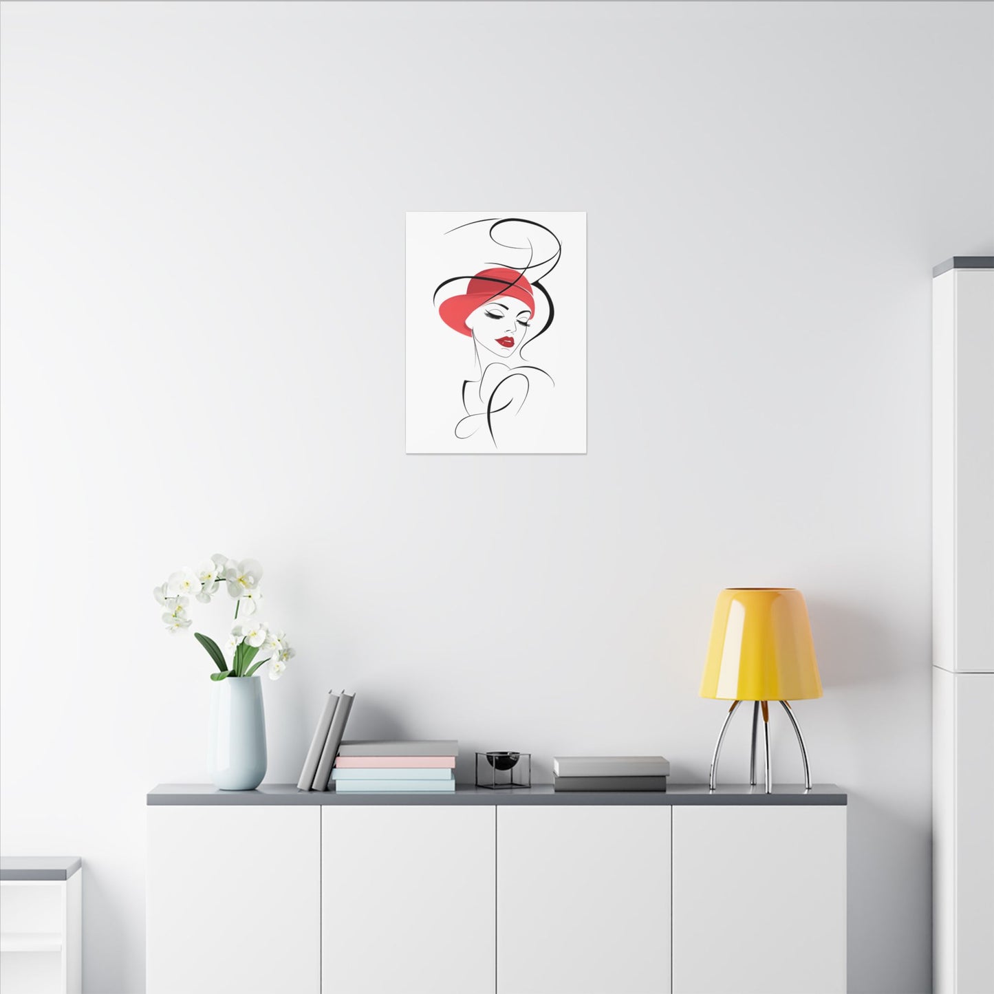 Minimalist portrait of a contemplative 1920s woman