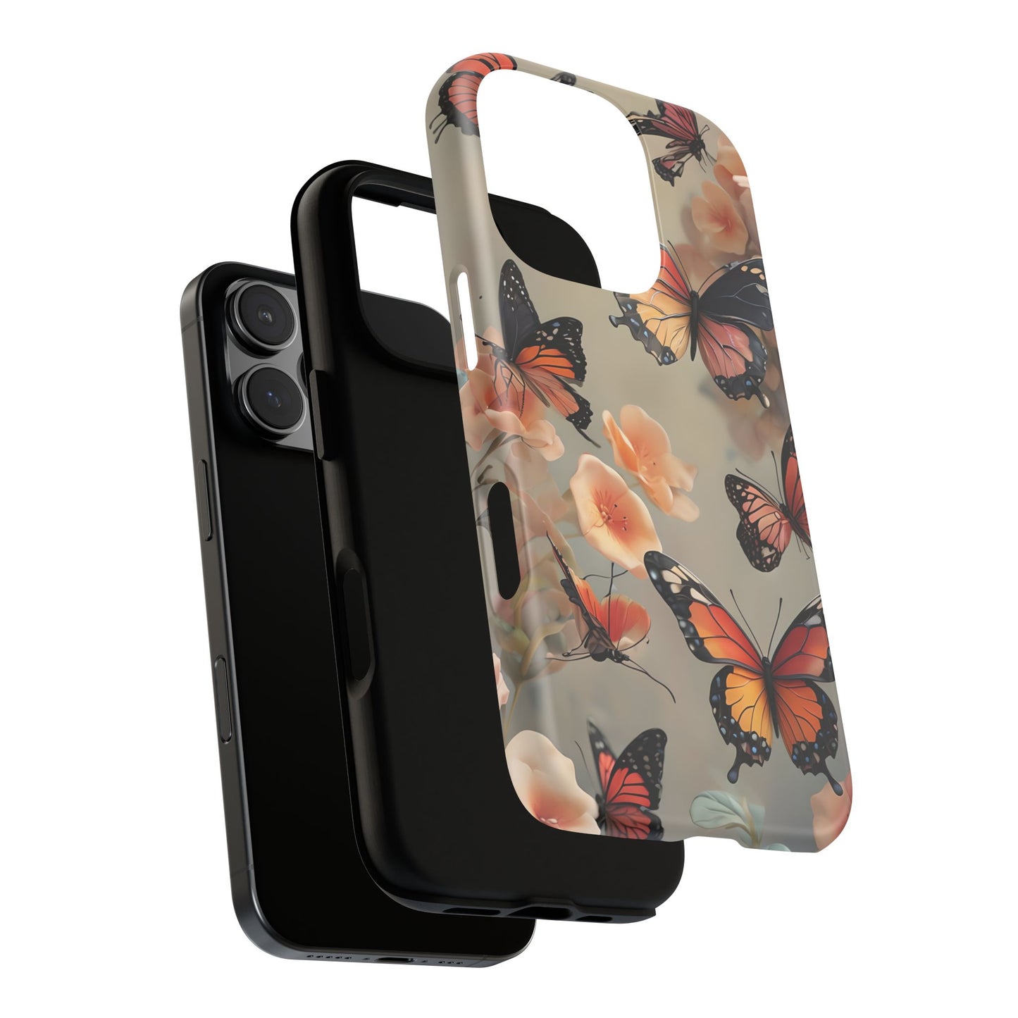 Butterfly Phone Case with Floral Design Print