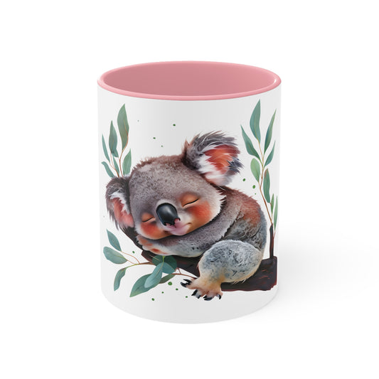 Koala Accent Mug - Cute Animal Coffee Cup, Gift for Nature Lovers, Home Decor, Eco-Friendly Mug, Tea Lover's Cup