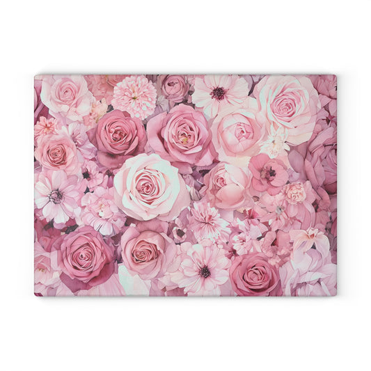 Floral Glass Cutting Board