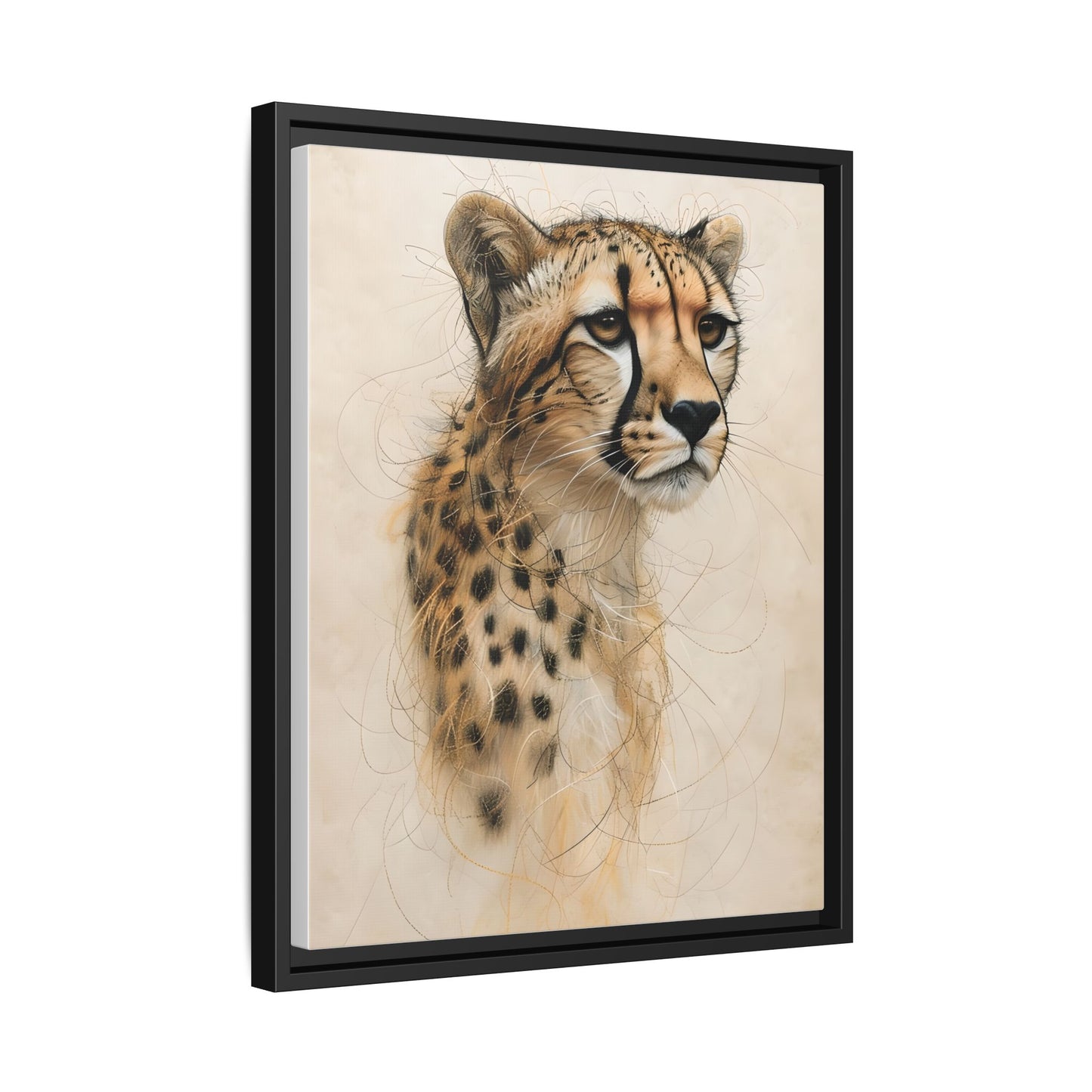 Framed Matte Canvas Leopard Art