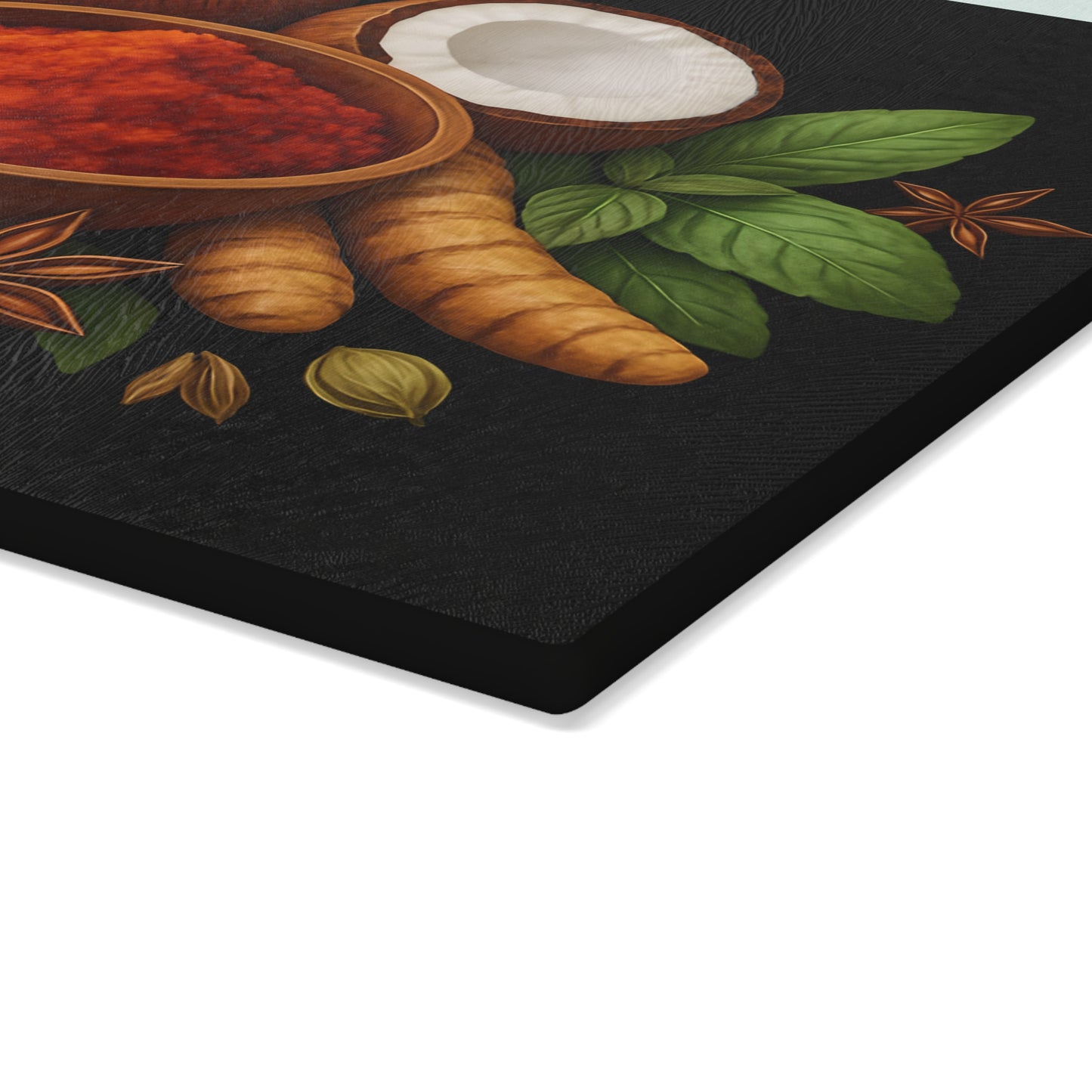 Spice-Themed Glass Cutting Board