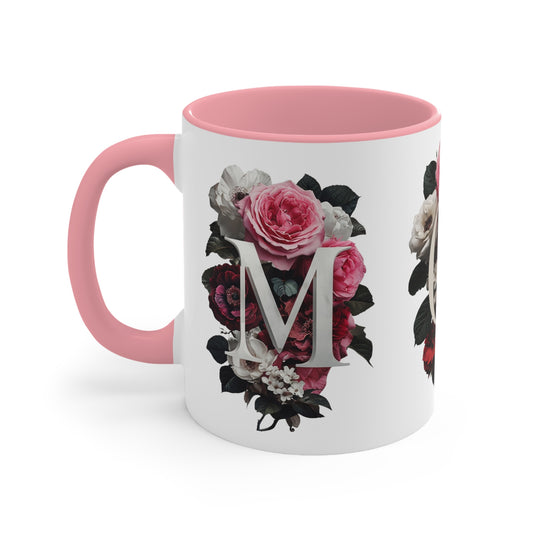 Personalized Floral Initial Accent Mug