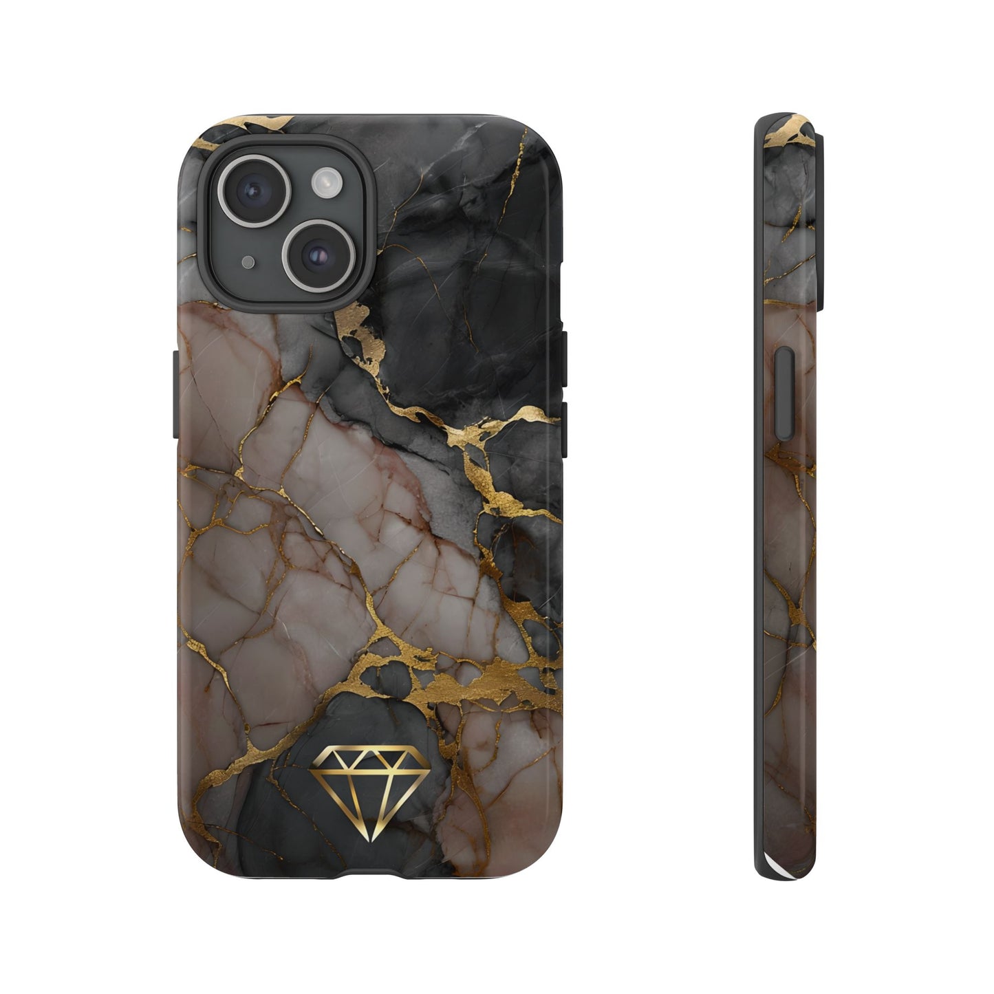 Elegant Marble Phone Case with Gold Accent