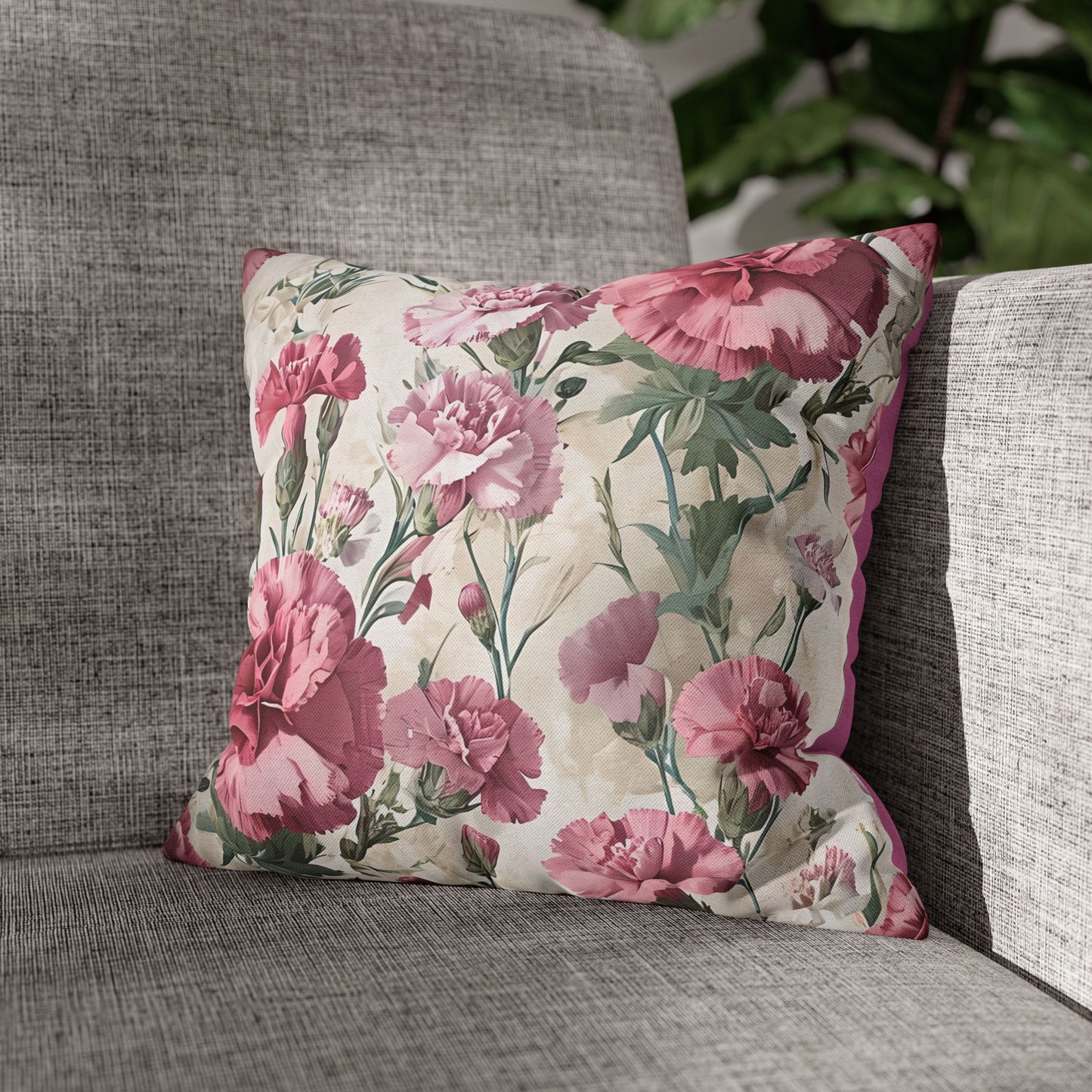 Floral Square Pillowcase - Vintage Garden Design