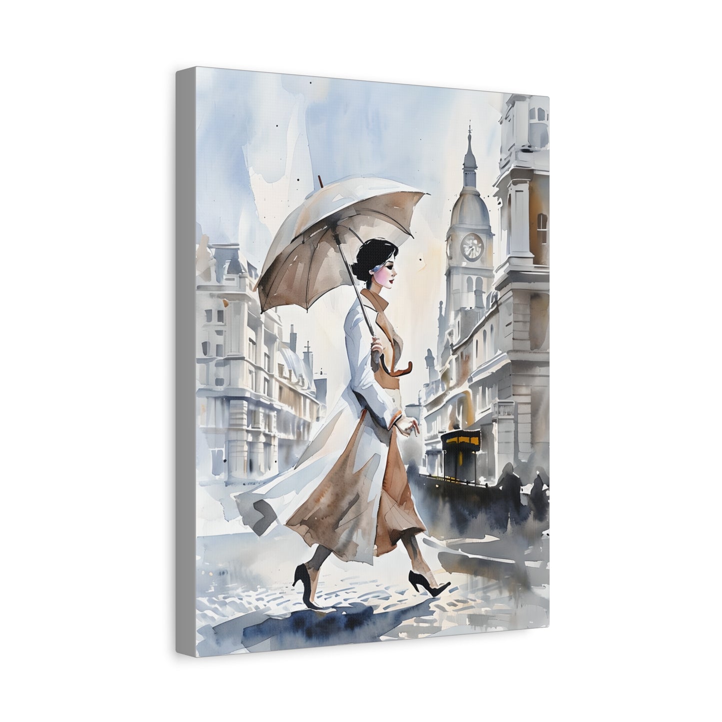 Elegant Woman Walking in London City