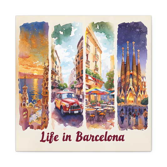 Life in Barcelona Canvas Wall Art
