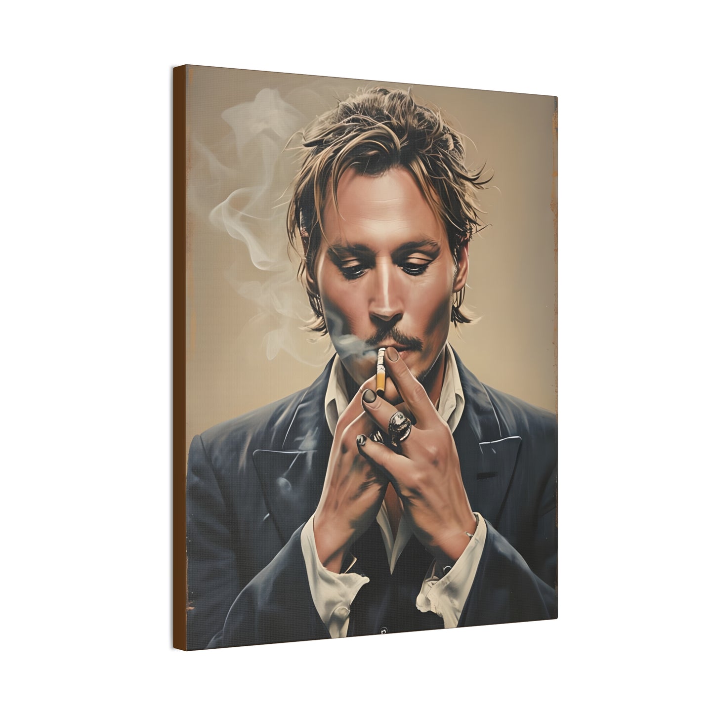 Johnny Depp Smoking Canvas Print