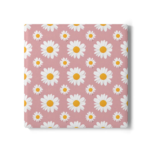 Floral Daisy Ceramic Coaster Set - Cute Home Decor for Nature Lovers