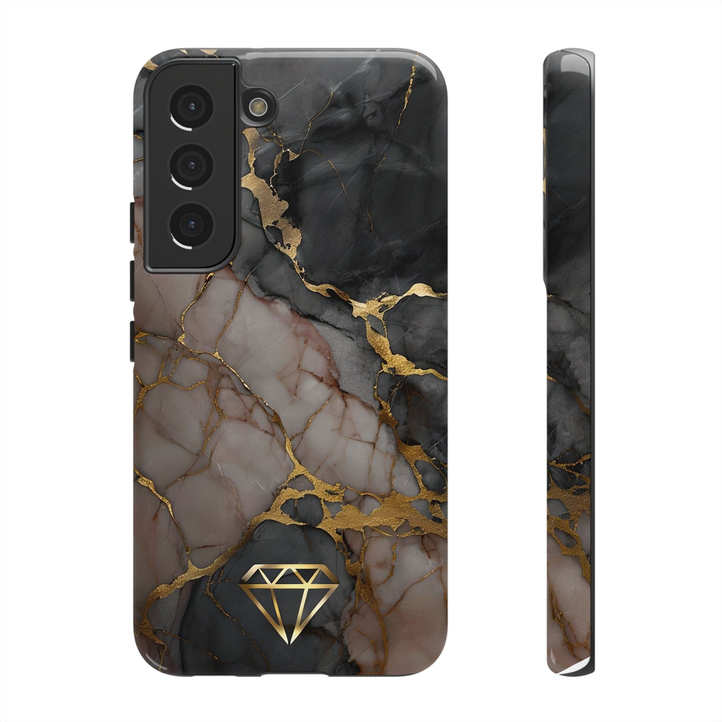 Elegant Marble Phone Case with Gold Accent