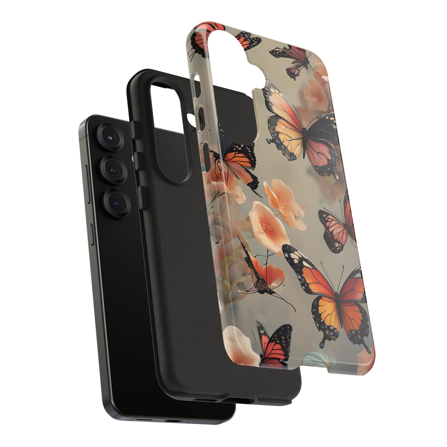 Butterfly Phone Case with Floral Design Print