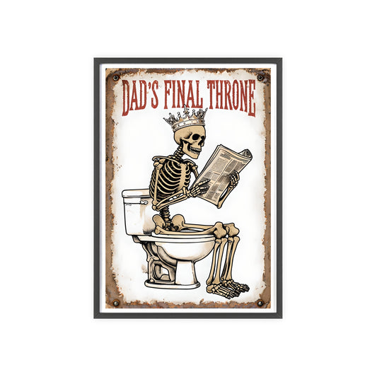 Humorous Skeleton Poster with Wooden Frame