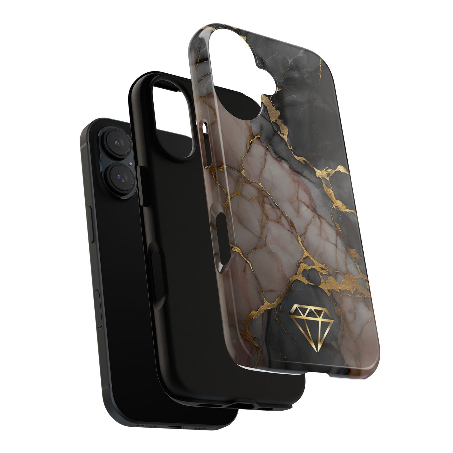 Elegant Marble Phone Case with Gold Accent