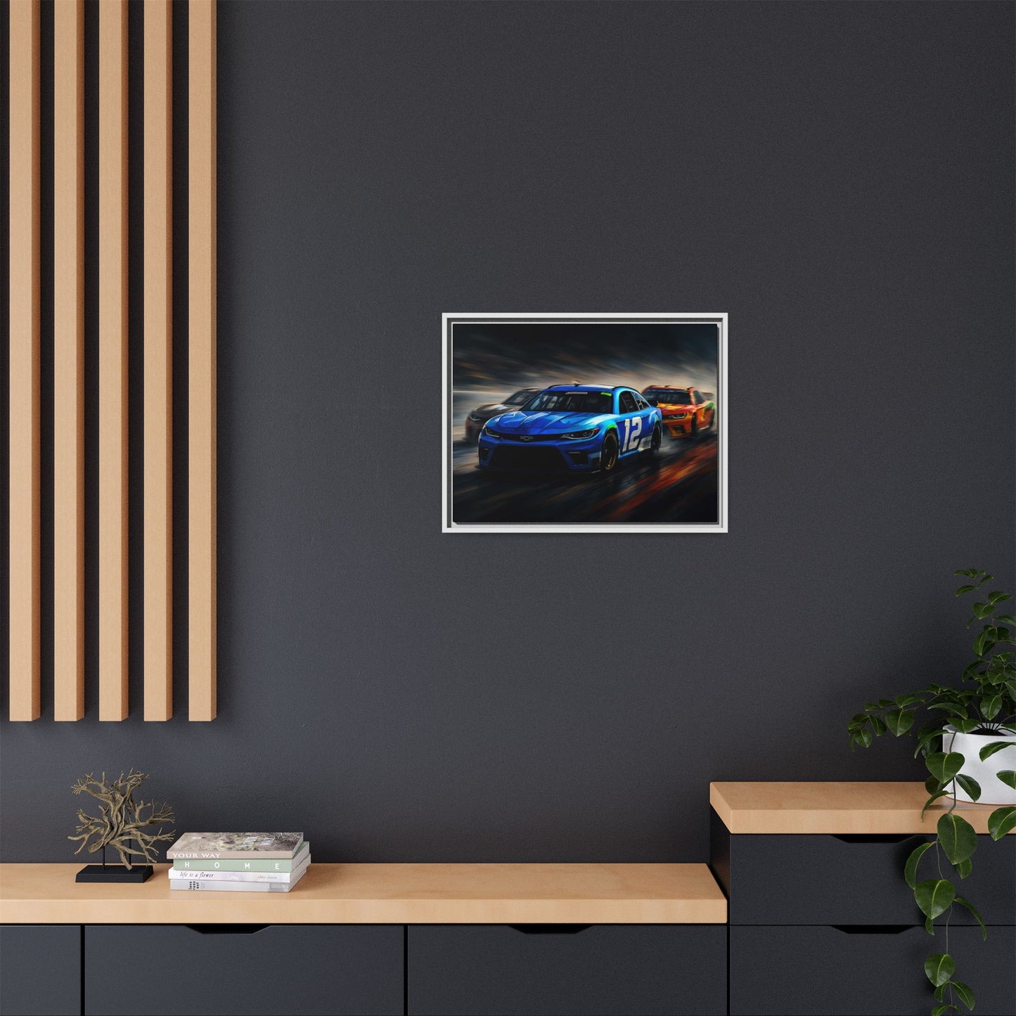 Canvas Print, Racing Art Wall Decor, Gift for Car Enthusiasts, Automotive Artwork, Home Office Decoration, Framed Matte Wall Art