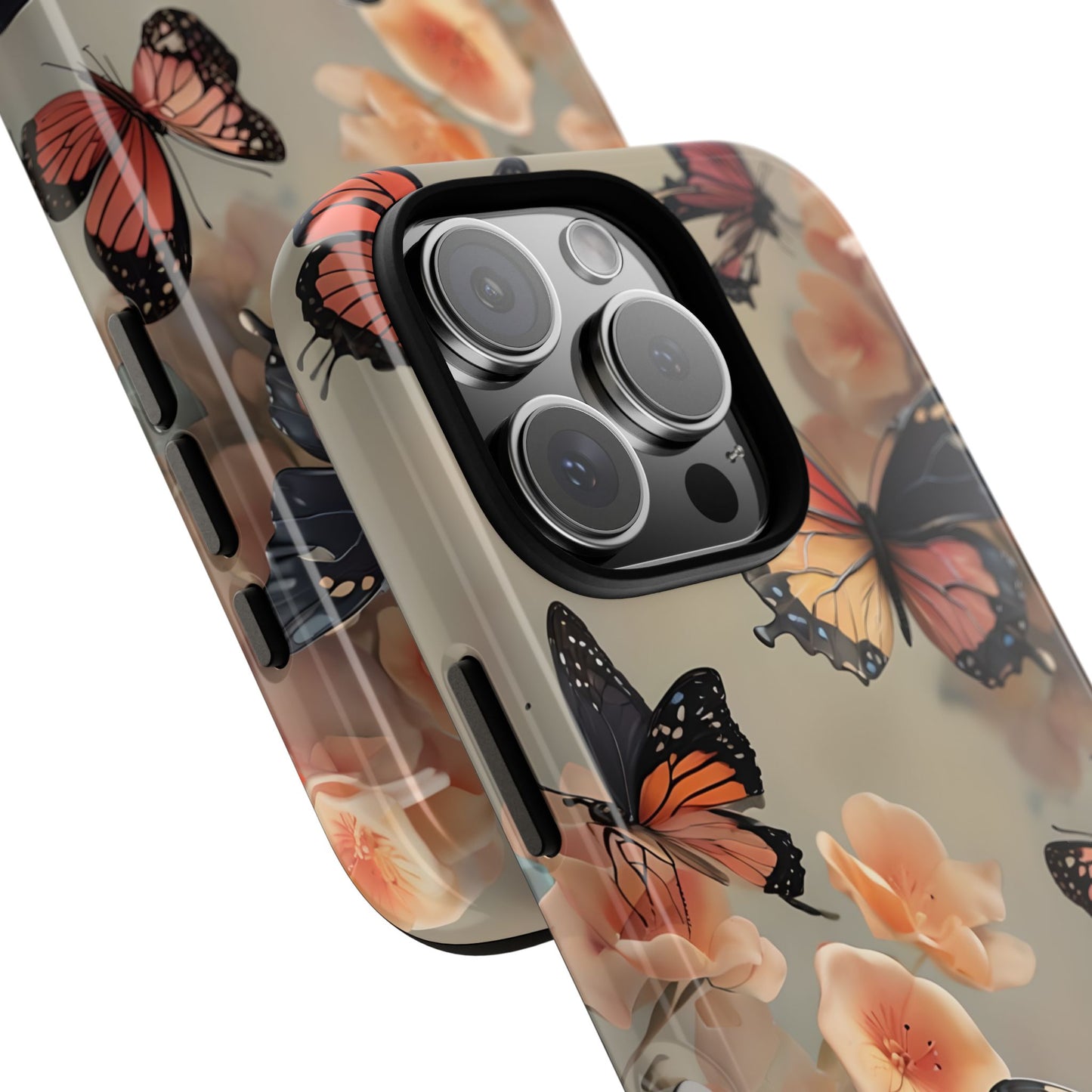 Butterfly Phone Case with Floral Design Print