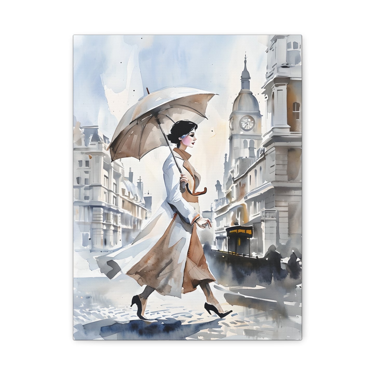 Elegant Woman Walking in London City