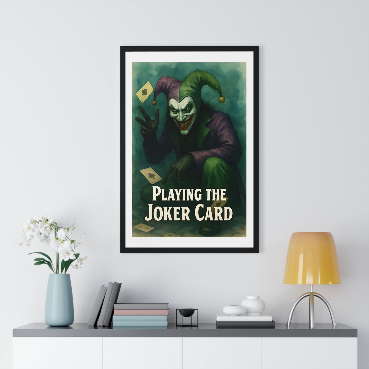 Gothic Joker Framed Poster, Joker Art Print