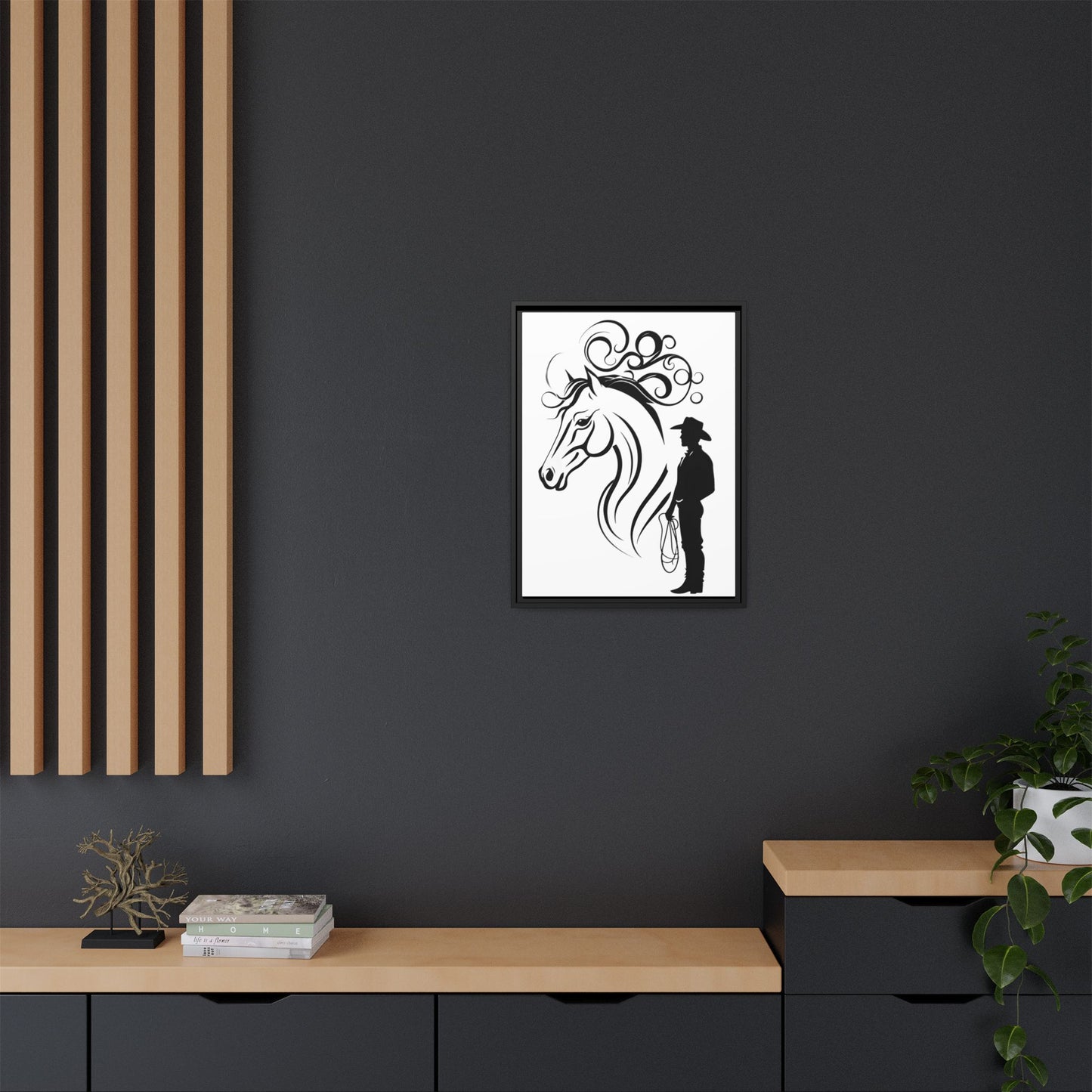 Minimalist Rustic Western Horse Art Print