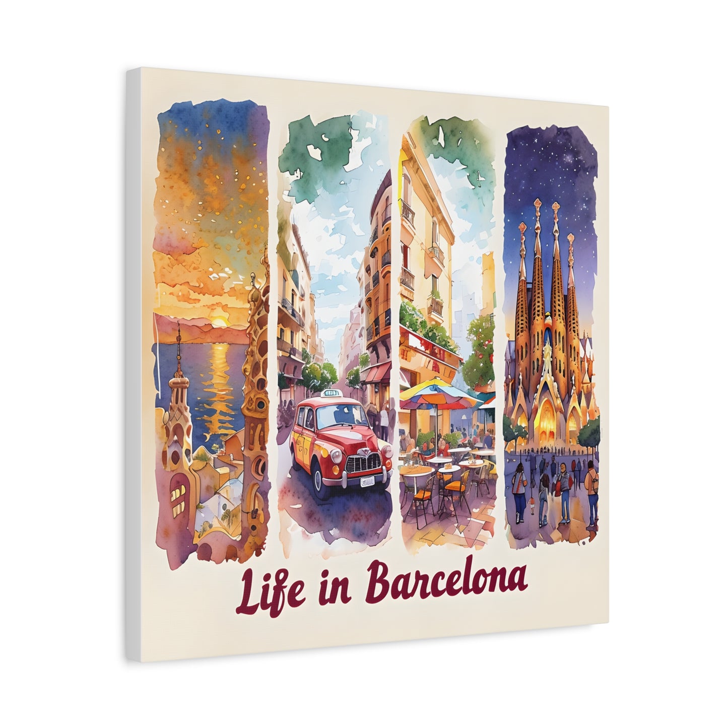 Life in Barcelona Canvas Wall Art Print