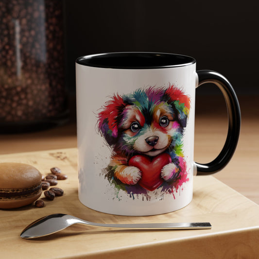 Vibrant Dog Lover's Coffee Mug - Colorful Puppy Design