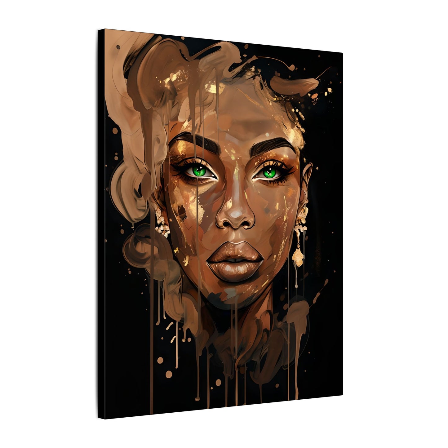 Artistic Canvas Print of Beautiful Woman with Green Eyes