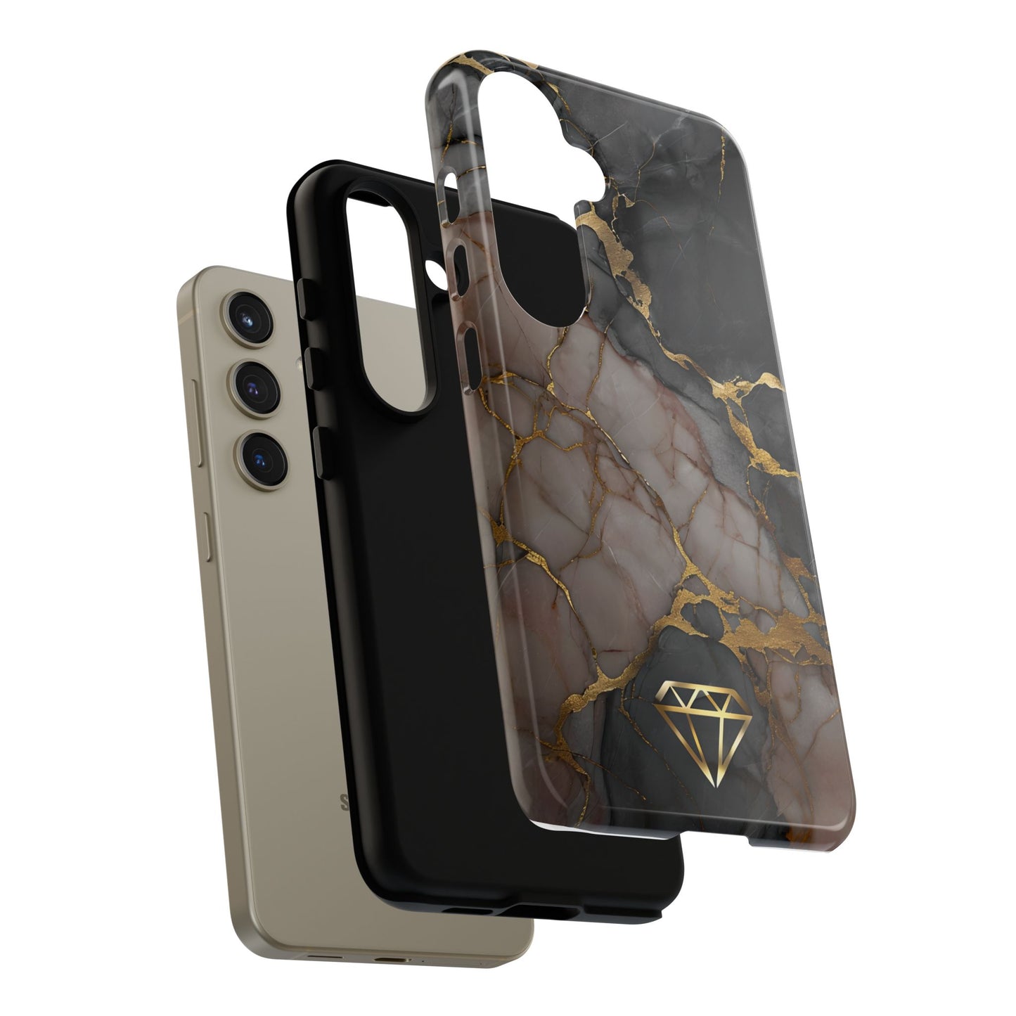 Elegant Marble Phone Case with Gold Accent