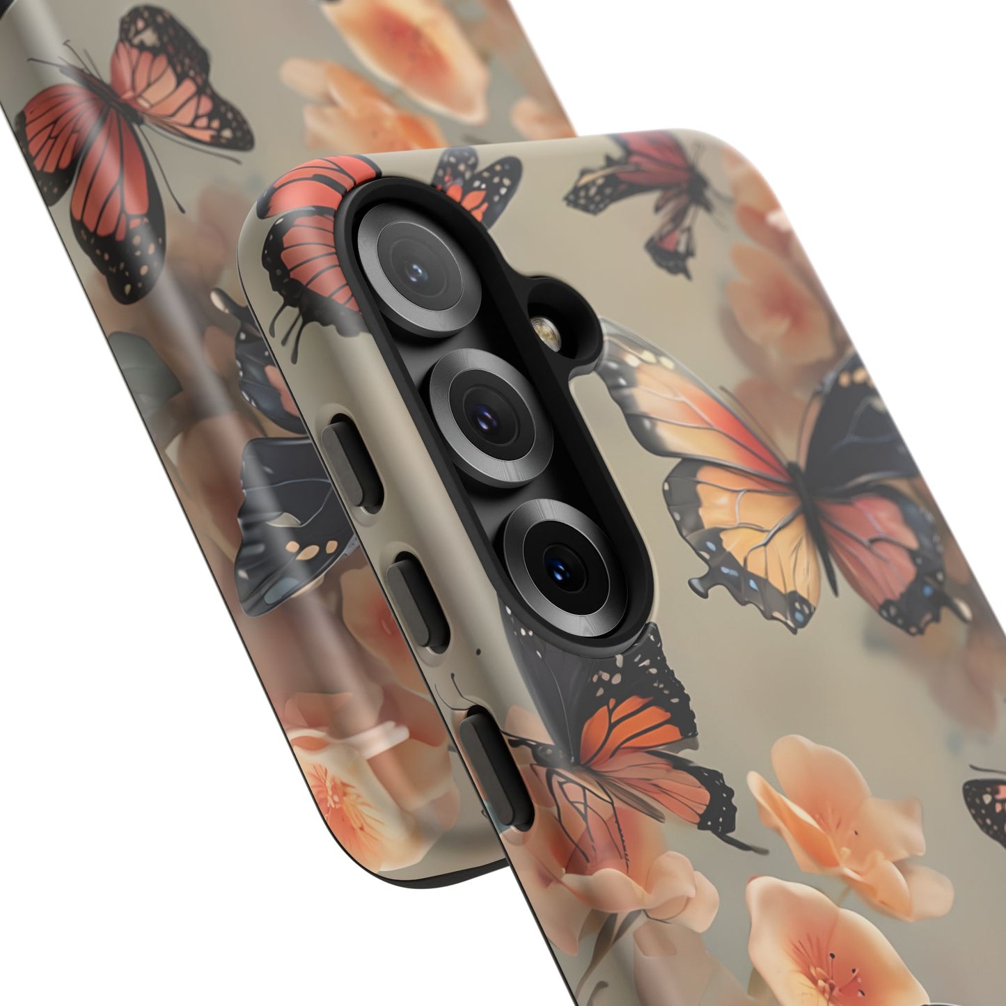 Butterfly Phone Case with Floral Design Print