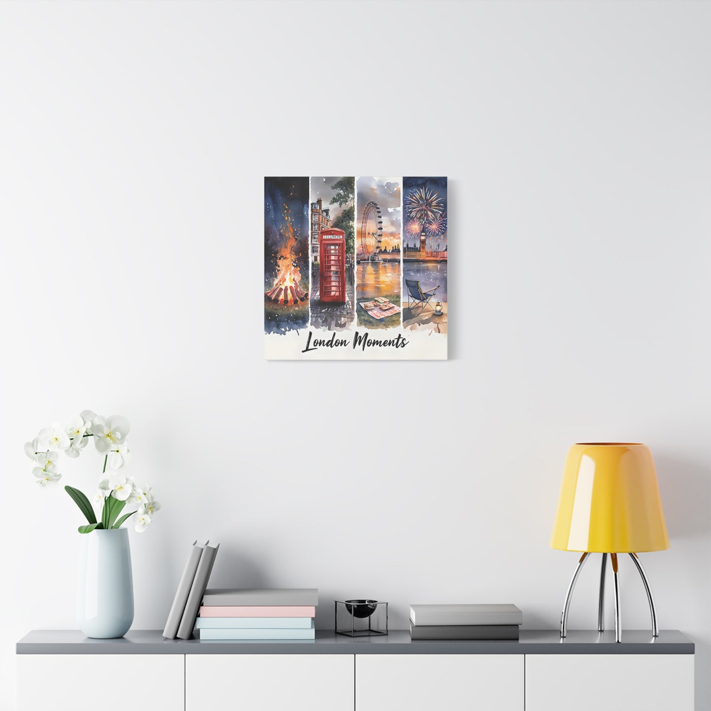London Fireworks & Landmarks Canvas Print