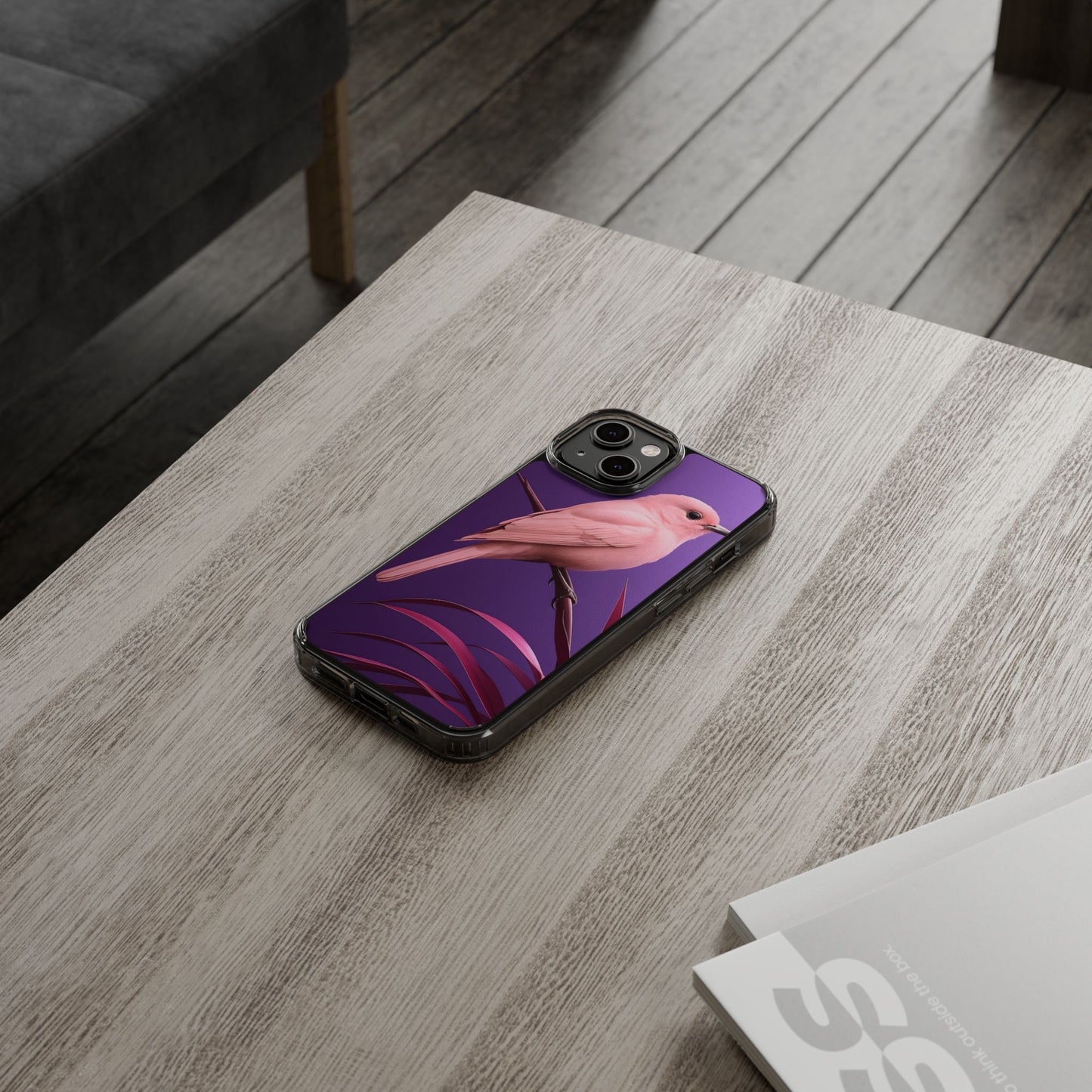 Pink Bird Clear Phone Case