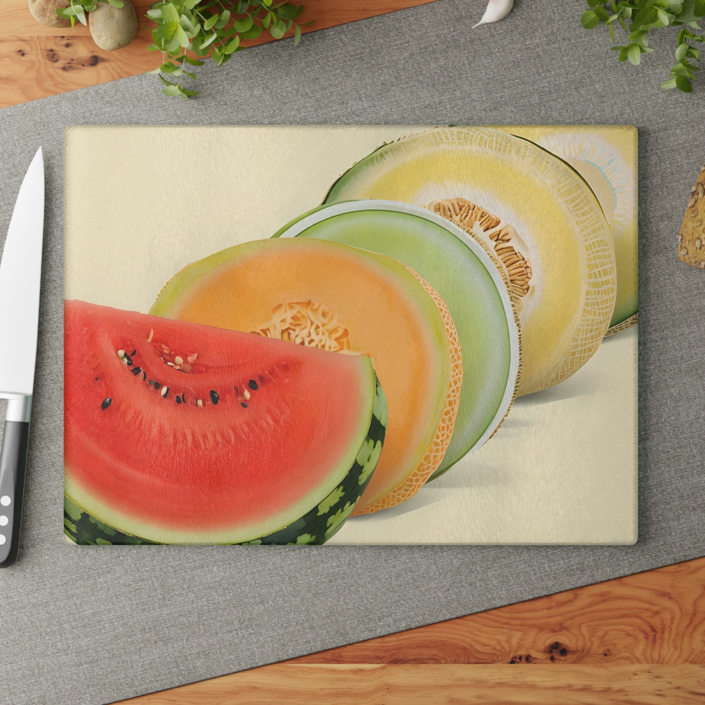 Colorful Fruit Glass Cutting Board