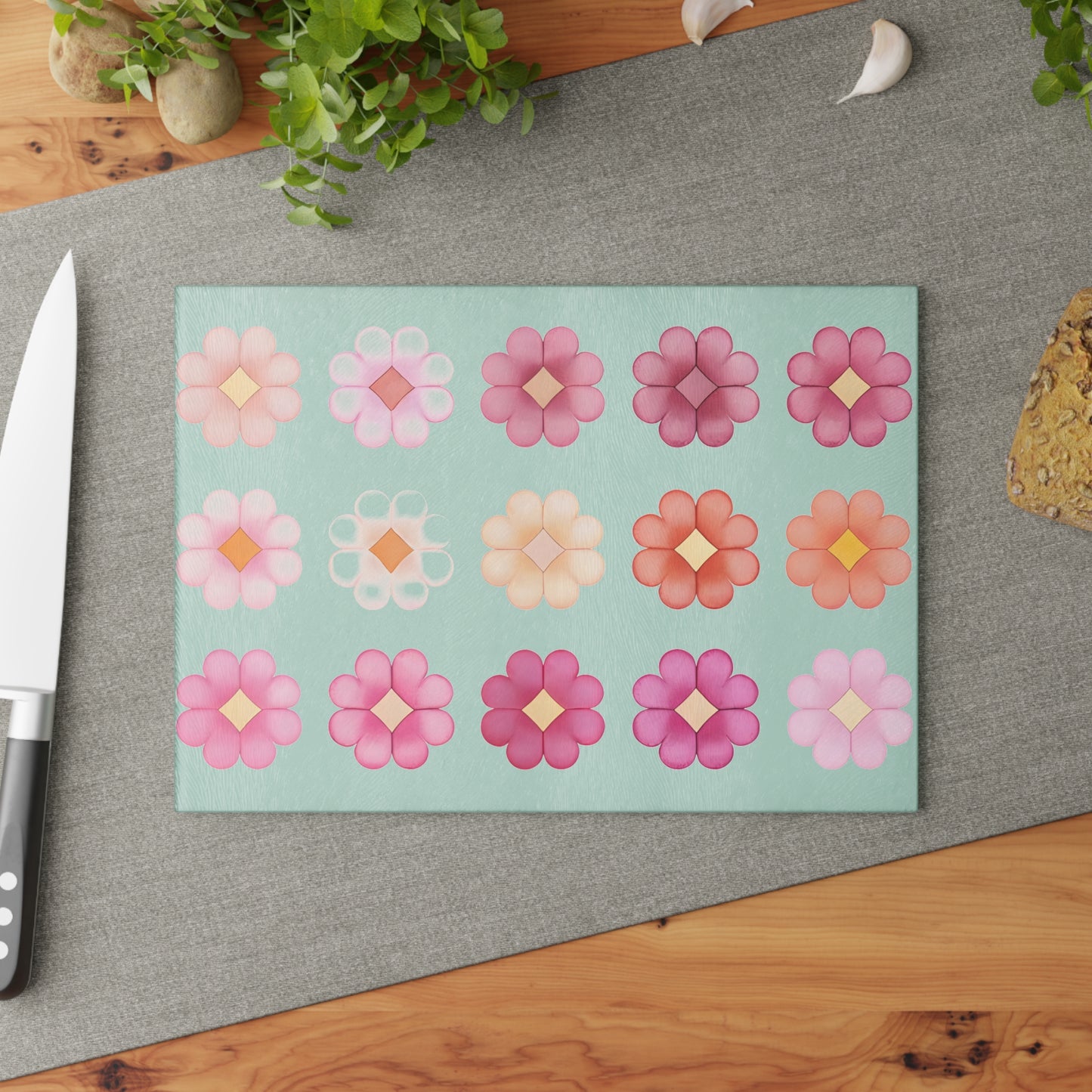 Floral Glass Cutting Board