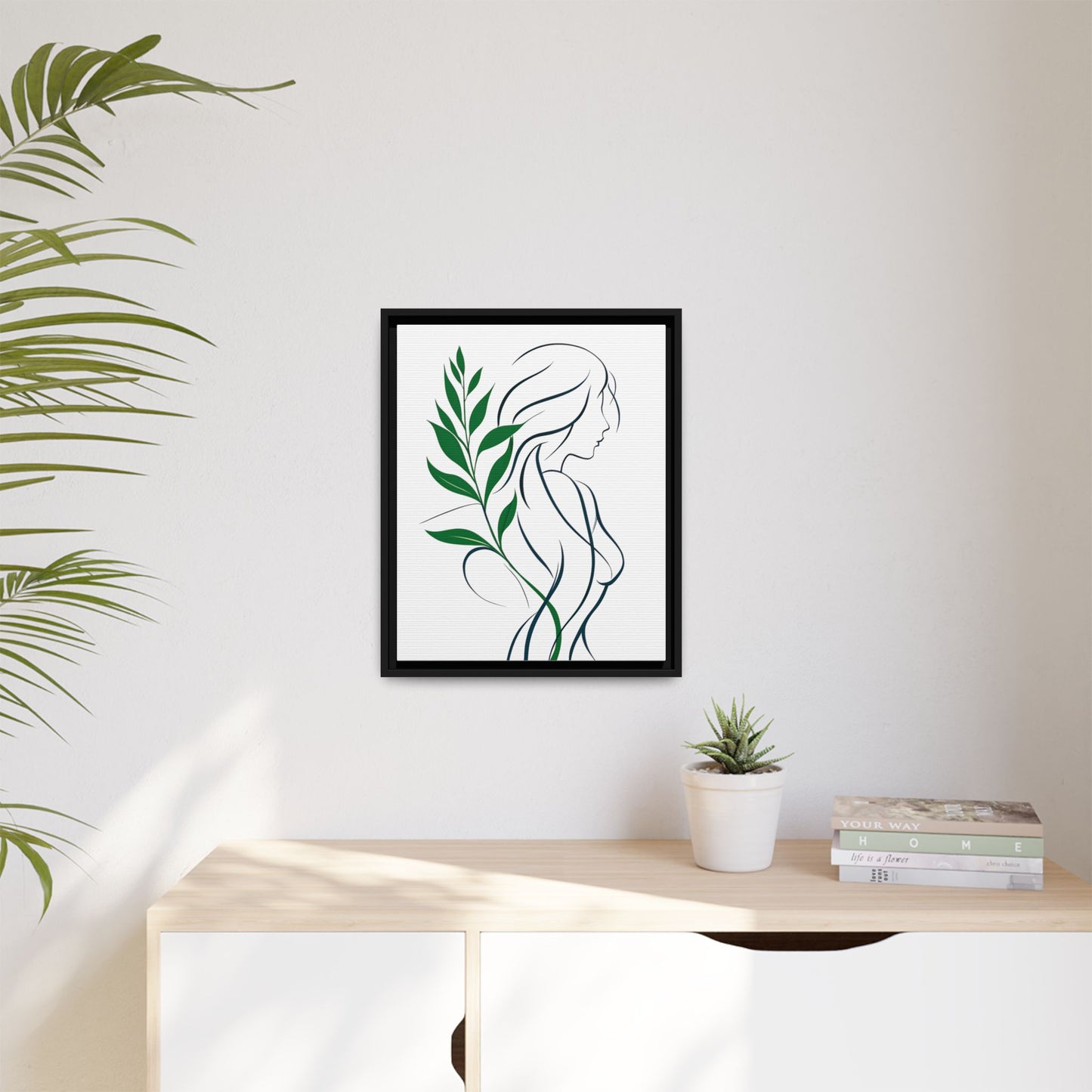 Minimalist Woman Framed Canvas Art Print