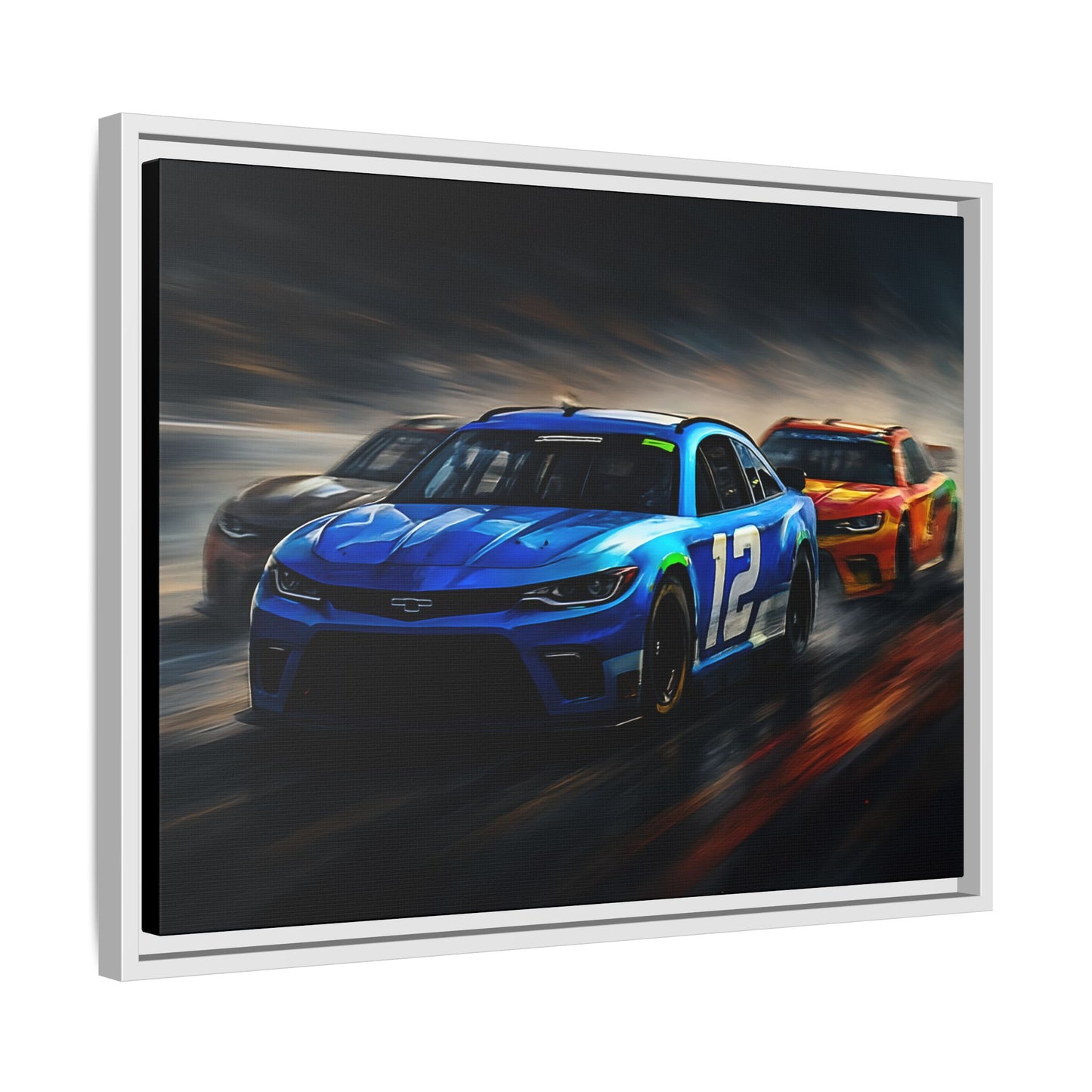 Canvas Print, Racing Art Wall Decor, Gift for Car Enthusiasts, Automotive Artwork, Home Office Decoration, Framed Matte Wall Art