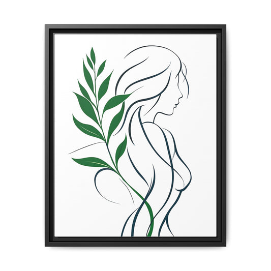 Minimalist Woman Framed Canvas Art Print