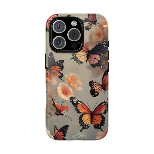 Butterfly Phone Case with Floral Design Print