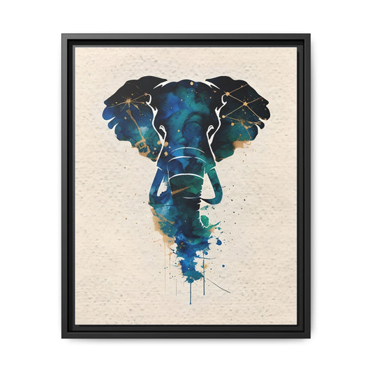 Bohemian Elephant Watercolour Art Print framed Canvas.