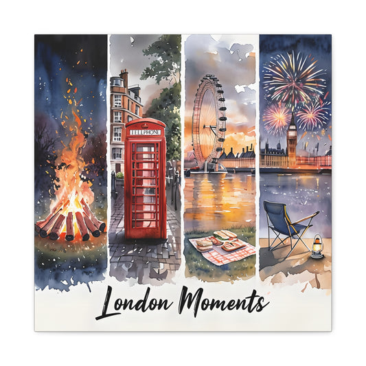Scenic Matte Canvas Art - London Fireworks & Landmarks