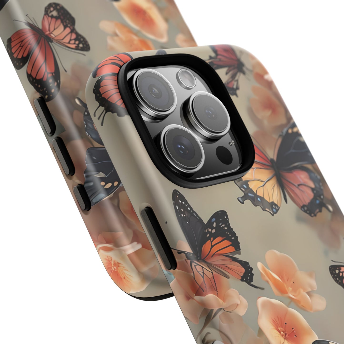 Butterfly Phone Case with Floral Design Print