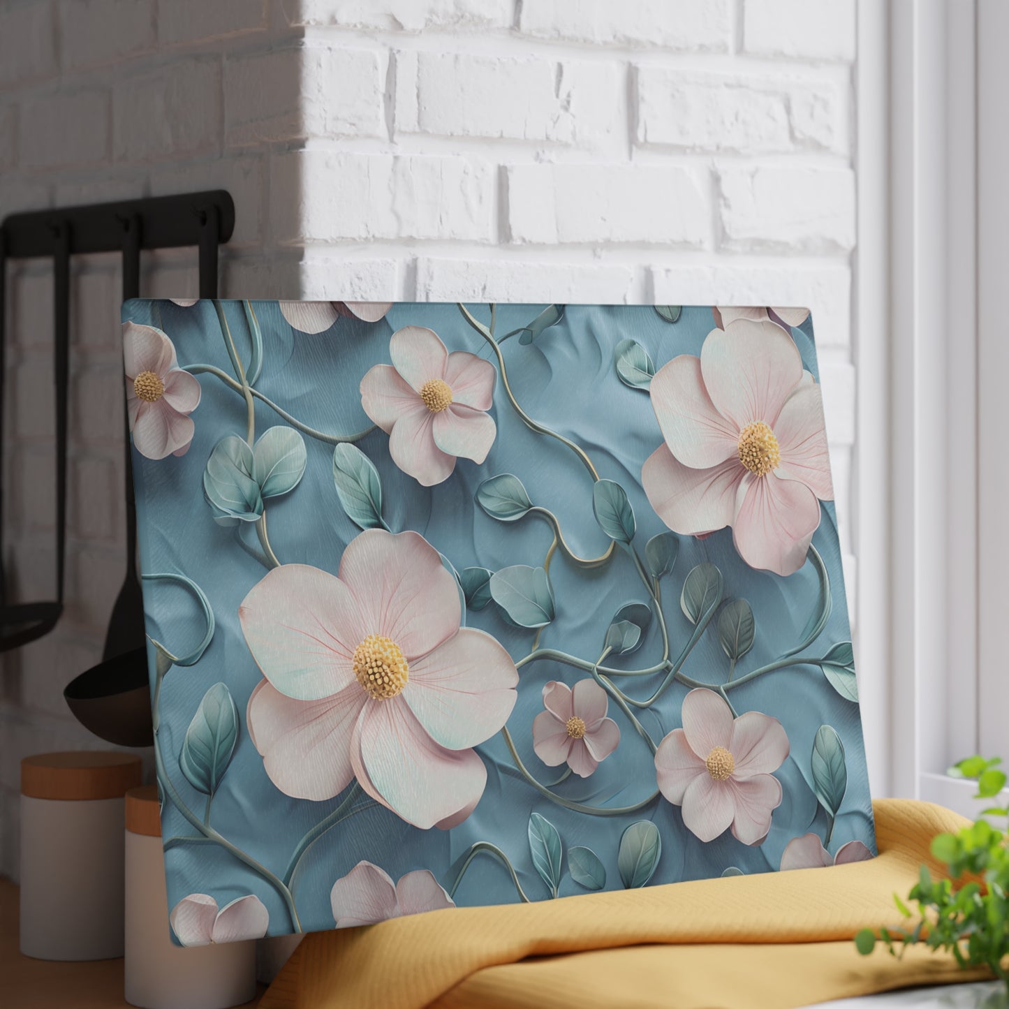 Floral Glass Cutting Board