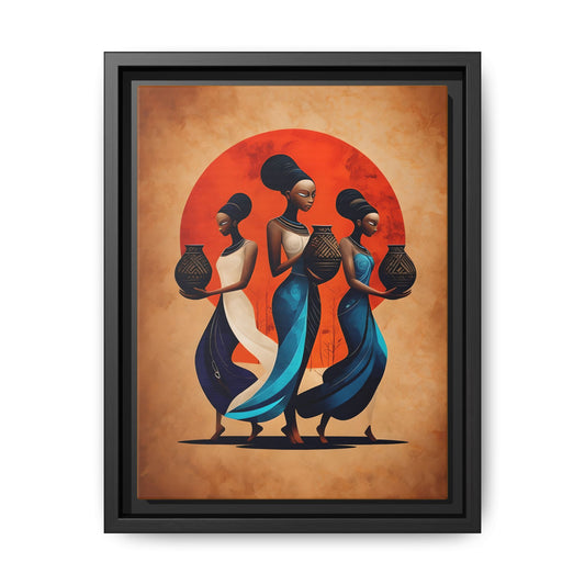 African Cultural Women Art Print - Framed Matte Canvas