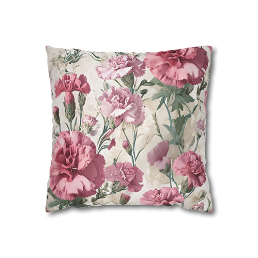 Pink Carnation Floral Design Pillowcase