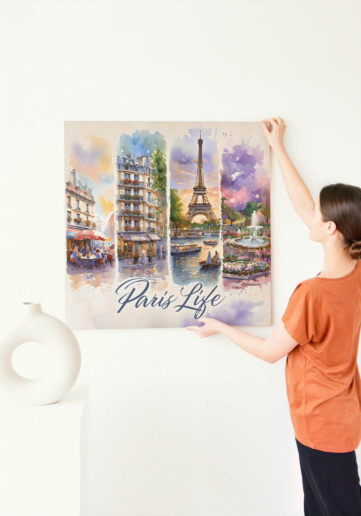 Paris Life Canvas Art - Beautiful Stretched Wall Decor for Home & Office