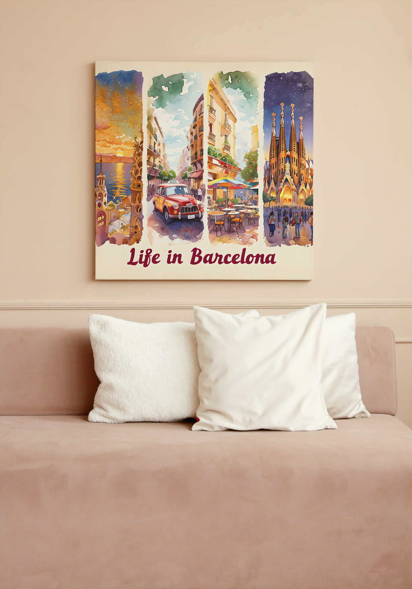Life in Barcelona Canvas Wall Art