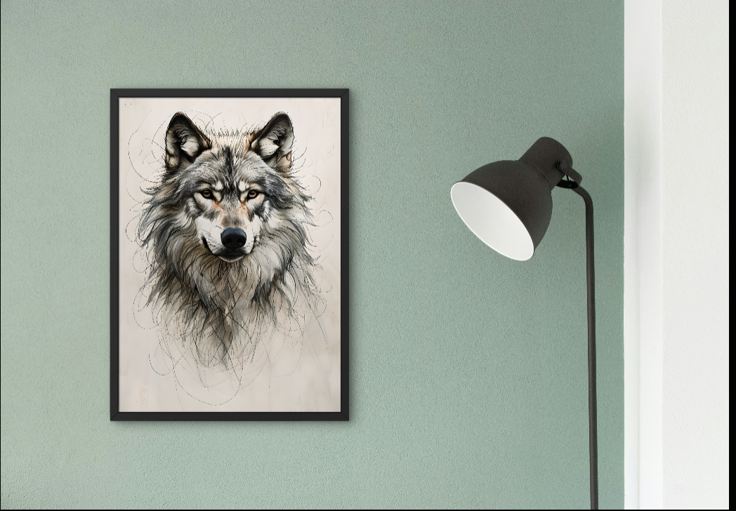 Wolf Art Print, Framed Wolf Canvas.