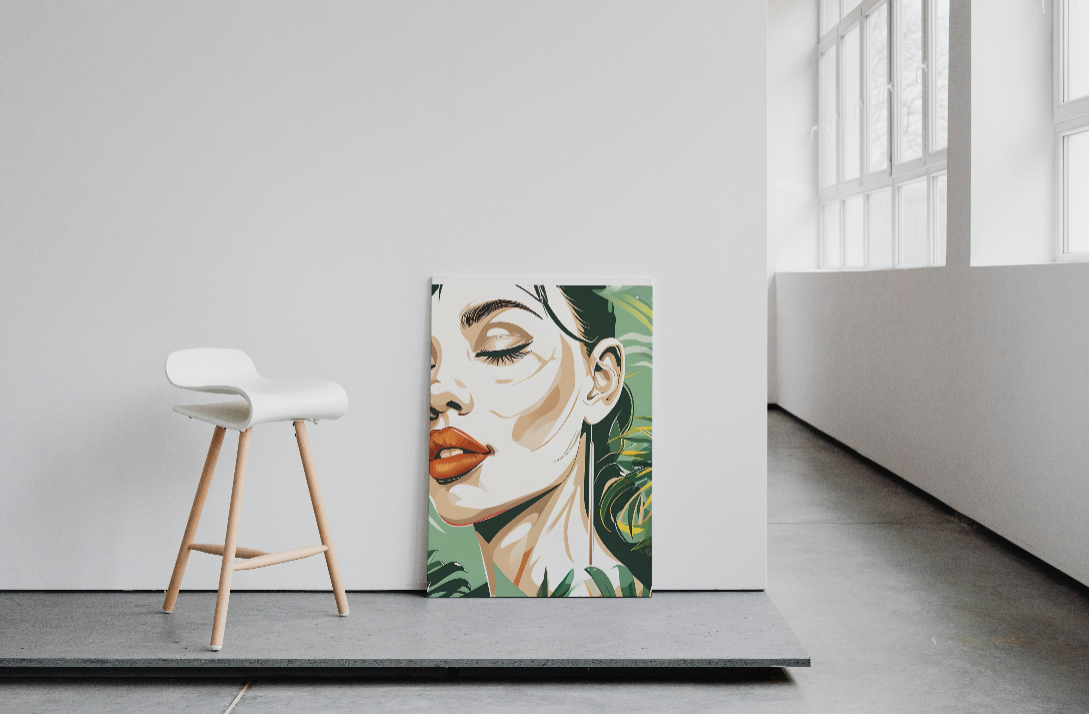 Elegant Woman Canvas Art - Multi-Size Stretched Matte Wall Decor