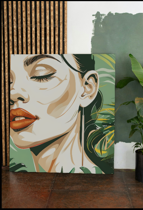 Elegant Woman Canvas Art - Multi-Size Stretched Matte Wall Decor