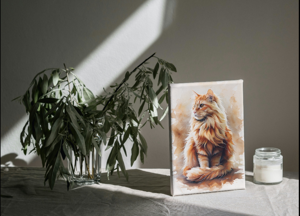 Majestic Cat Canvas Art - Stretched Wall Decor for Cat Lovers