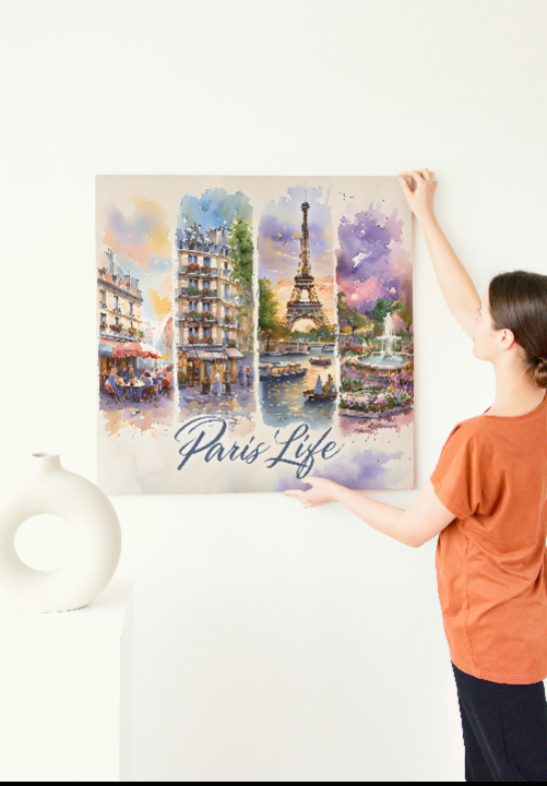 Paris Life Canvas Art - Beautiful Stretched Wall Decor for Home & Office